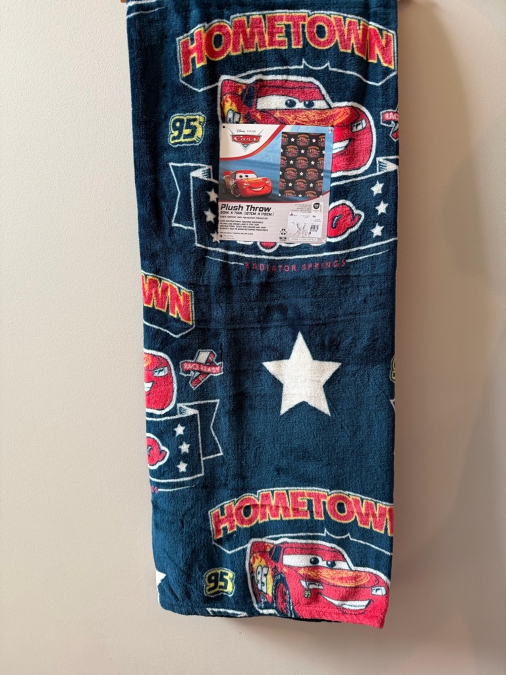 Disney Cars Blanket NEW Fleece Throw Lightning McQueen Hometown Hero Kachow LMQ